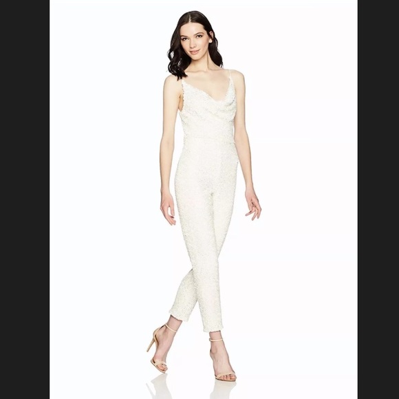 black halo lucy sequin jumpsuit